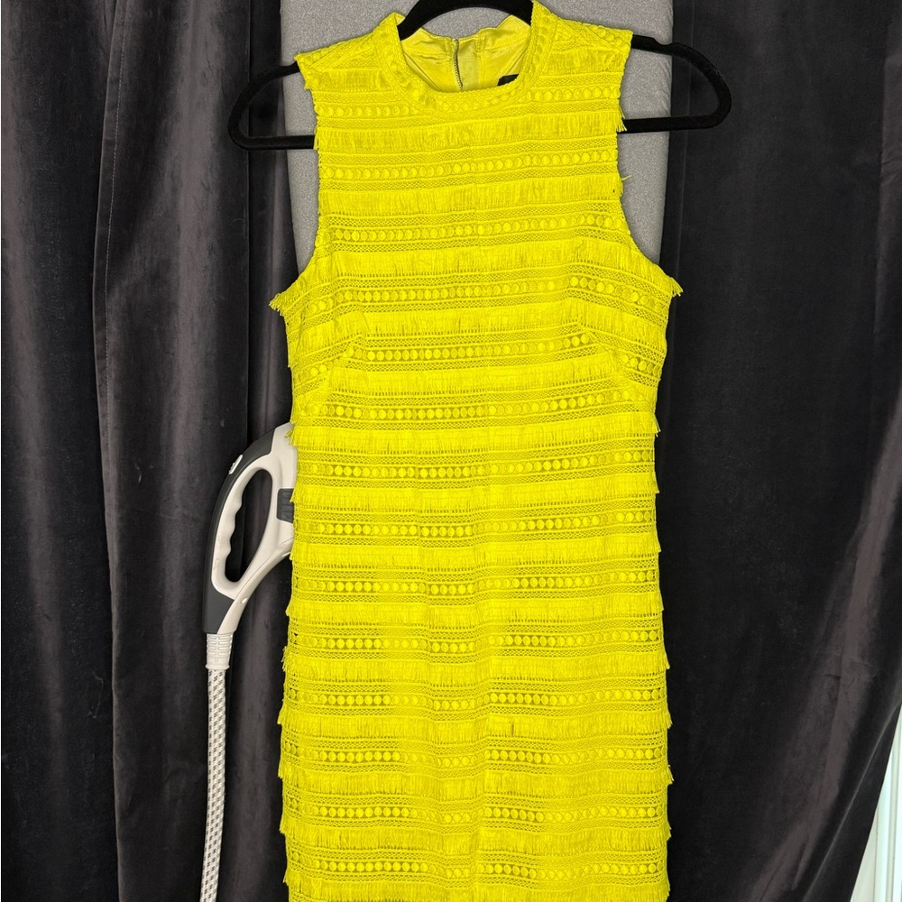 J. Crew Yellow Ribbed Sheath Mini Dress